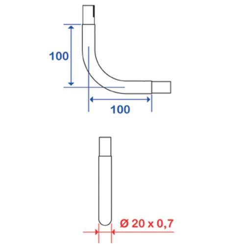 Coude et 2 manchons pour porte-rideaux 100x100 - PELLET - 004719 pas cher Secondaire 1 L