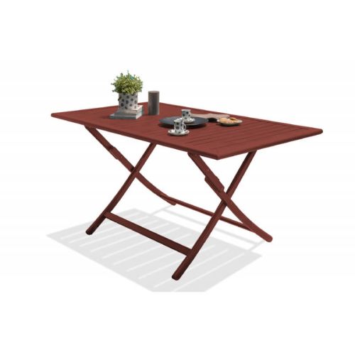 Table de jardin pliante MARIUS 140x80 carmin - DCB GARDEN - MARIUS-TB140-CARMIN pas cher Principale L