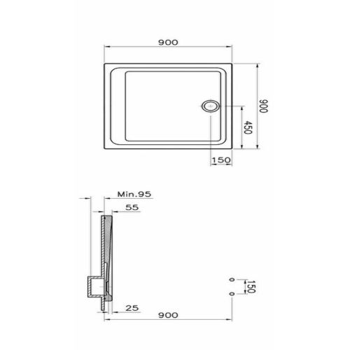 Receveur de douche ARKITEKT carré 90 x 90 cm antidérapant VITRA 5806L003M0578 photo du produit Secondaire 1 L