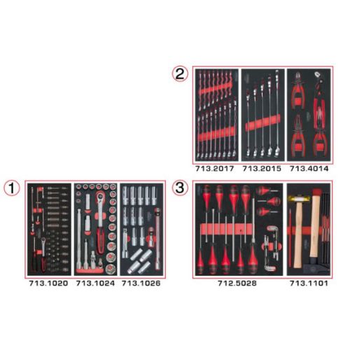 Composition d'outils 3 tiroirs pour servante 158 pièces KS TOOLS 714.0158 photo du produit Secondaire 1 L