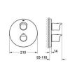 Façade chromée GROHTHERM 2000 pour mitigeur thermostatique 2 sorties pour bain/douche - GROHE - 19355001 pas cher Secondaire 1 S