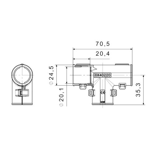 Sachet de 30 tés ouvrables RK diamètre 20mm - GEWISS - DX40220 pas cher Secondaire 1 L