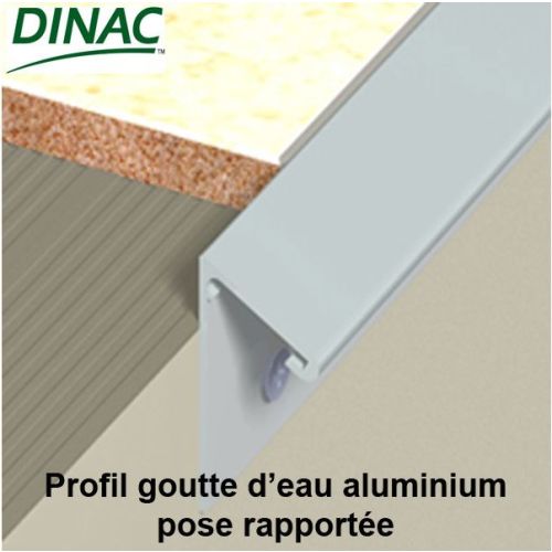Profil rejet eau à visser pour terrasse alu naturel longueur 2 m 50 DINAC 5511030 photo du produit Secondaire 2 L