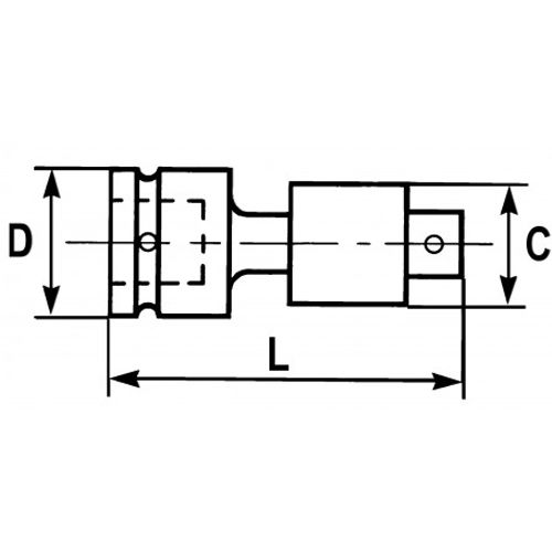 Cardan chocs 1/4'' SAM OUTILLAGE NR-240 photo du produit Secondaire 1 L