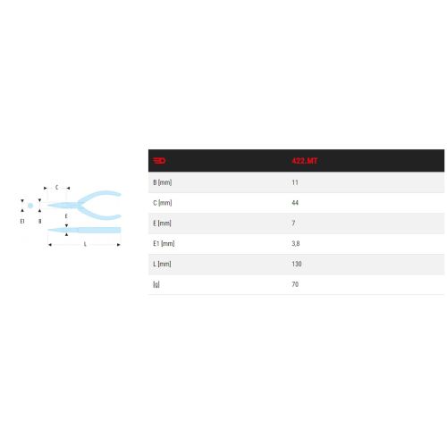 Pince de préhension Micro-Tech® demi-rond à bec long et rigide - FACOM - 422.MT pas cher Secondaire 1 L