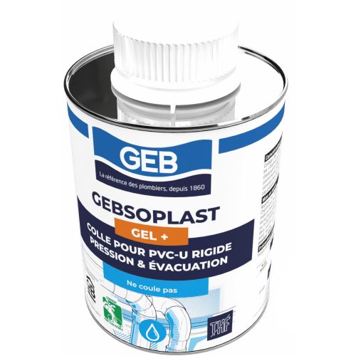 Colle Gebsoplast gel plus pour raccord en PVC rigide PVC 500ml - GEB - 504749 pas cher
