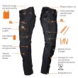 Pantalon de travail multipoches HARPOON ALTI en Moleskine noir T36 TSD BOSSEUR 11280-001 photo du produit Secondaire 1 S