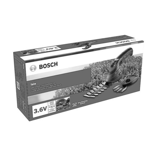 Cisaille taille-herbes et sculpte-haies &agrave; batterie int&eacute;gr&eacute; 3,6V Isio + chargeur + set de 2 lames + coffret - BOSCH - 0600833108 pas cher Secondaire 5 L