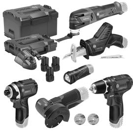 Pack 6 outils  12 V Bosch (GSR+GSA+GLI+GOP+GWS+GDR) + 3 batteries 2.0 Ah + L-BOXX pas cher Principale M