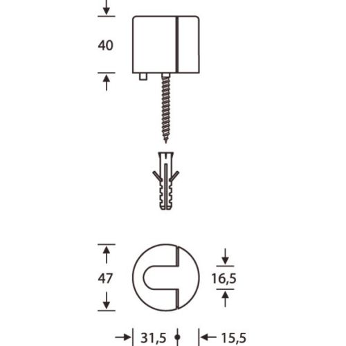 FSB 0 38 3817 00000 0105 butoir de sol 3817 alu naturel pas cher Secondaire 1 L