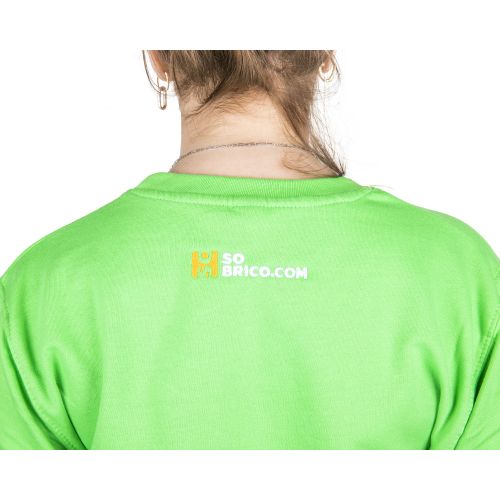 Sweat col rond Maman Sobricolo vert fluo TM - SWJH030LIM pas cher Secondaire 5 L