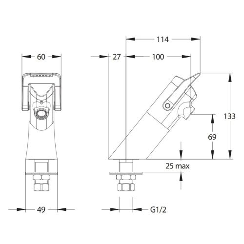 Robinet simple temporisé pour lavabo NEO DUO sur plage gris avec système S® PRESTO 64702 photo du produit Secondaire 1 L