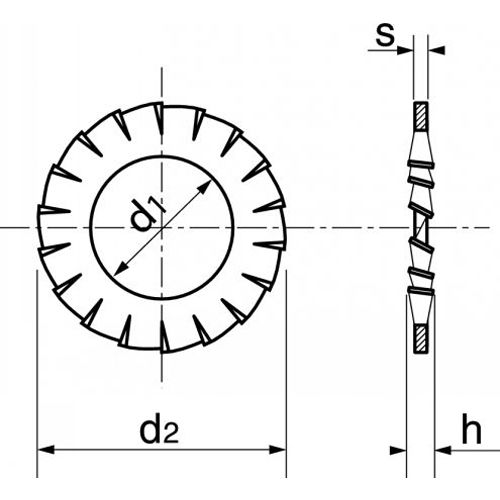 Rondelle éventail extérieur AZ A4 DIN 6798 A M8 boîte de 200 - ACTON - 645138 pas cher Secondaire 2 L
