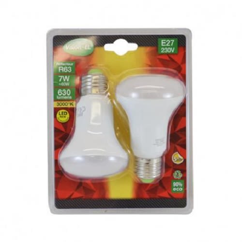 Pack de 2 ampoules LED E27 7 W SMD R63 3000 K MIIDEX LIGHTING 76634 photo du produit Secondaire 1 L