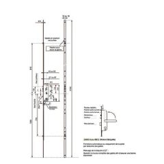 Serrure à larder 4 points 20215 RB Têtière de 18 mm + Ensembles à béquilles  doubles Sécumax