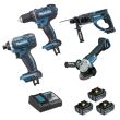 Pack de 4 outils Makita 18 V (DGA - DHR - DDF - DTD) + 3 batteries 5 Ah + chargeur + Makpac photo du produit