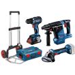 Combo kit 18 V 3 outils (GSR90/GBH24/GWS7) + 2 batteries 4 Ah + L-Boxx BOSCH PROMO72 photo du produit