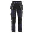 Pantalon de travail artisan + stretch bleu marine/noir T44 - BLÅKLÄDER - 159918608699C50 pas cher