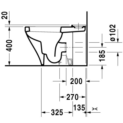 Cuvette sur pied sans abattant DURASTYLE 63 Duravit - 2162090000 photo du produit Secondaire 2 L