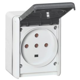 Prise étanche 3P+T+N PLEXO complet gris IP44 32A - LEGRAND - 055877 pas cher Principale M