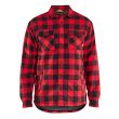 Chemise flanelle doubl&eacute;e en polaire rouge/noir T4XL - BL&Aring;KL&Auml;DER - 4704116856994XL pas cher