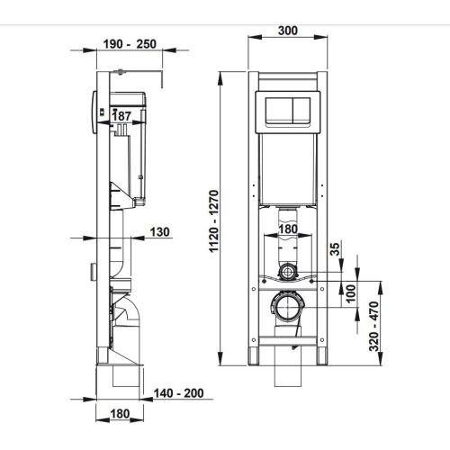 Bâti-support à réservoir face ABS chromé PRESTO 18594 photo du produit Secondaire 1 L