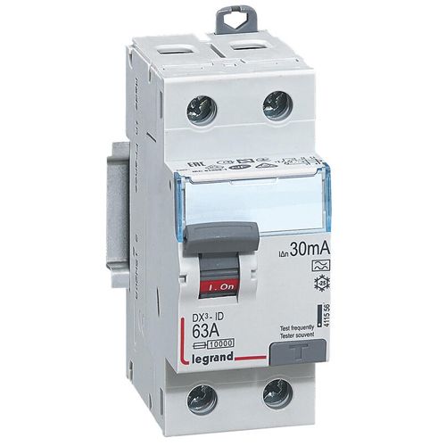 Interrupteur différentiel DX³-ID 2P 230V 63A type A 30 mA - LEGRAND - 411556 pas cher Principale L