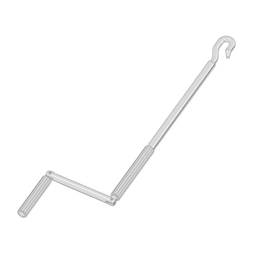 Manivelle pliable avec crochet longueur 150mm RAL 9016 – CHERUBINI - 7463150G2101 pas cher