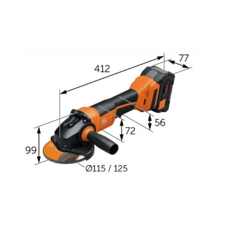 Meuleuse d'angle 18 V CCG 18-125-10 PD AS (sans batterie ni chargeur) + coffret L-BOXX FEIN 71220461000 photo du produit Secondaire 1 L