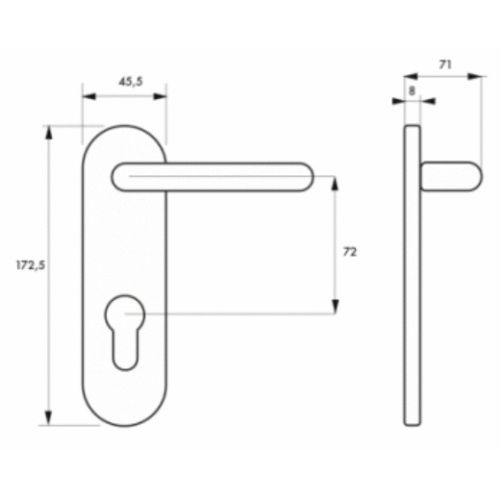 Ensemble sur plaque pour serrure de chaufferie béquille double CAR9 - THIRARD - 097101 pas cher Secondaire 2 L