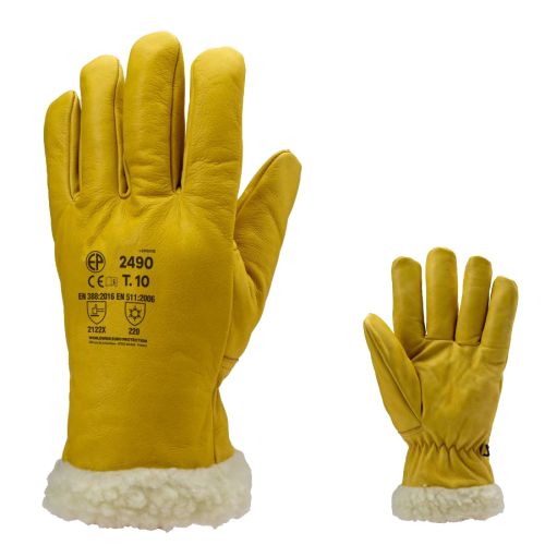 Gant américain ISLANDE EUROTECHNIQUE thermique fourré cuir jaune T10 COVERGUARD 2490 photo du produit