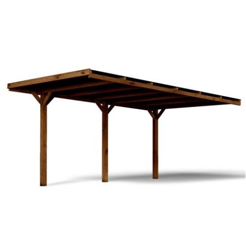 Carport en bois adossé VICTOR pour 1 voiture 15,5m² - FOREST STYLE - 4921 pas cher