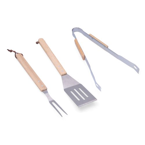 Set 3 outils barbecue manche bois 73854 photo du produit Principale L