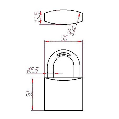Cadenas standard laiton UNO 35mm s'entrouvrant anse en U - HERACLES - I-CAD35MV pas cher Secondaire 3 L