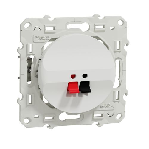 Prise haut-parleur ODACE 1 sortie bornes pression fixation par vis blanc - SCHNEIDER ELECTRIC - S520487 pas cher Secondaire 2 L