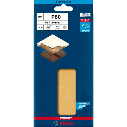 Feuille Abrasive Rectangle Expert C470 D 115x230mm G100 - BOSCH - 2608900875 pas cher Secondaire 39 L
