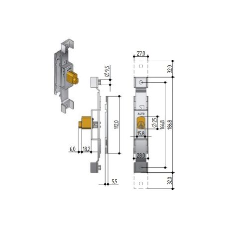 Serrure pour grilles extensibles 6610 - PREFER - PRE661000100 pas cher