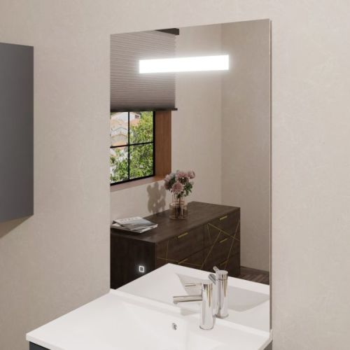 Miroir salle de bain ELEGANCE avec bandeau LED 70x105cm - CUISIBANE - S02ELEGAN70GH pas cher Secondaire 2 L