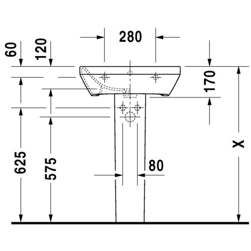 Colonne de lavabo DURASTYLE blanc - DURAVIT - 858290000 photo du produit Secondaire 1 L