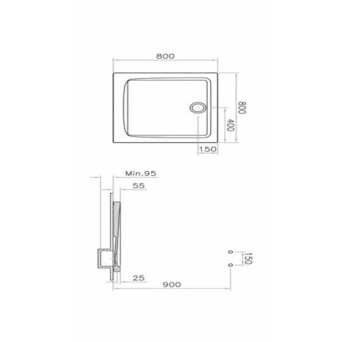 Receveur de douche ARKITEKT carré 80 x 80 cm antidérapant VITRA 5805L003M0578 photo du produit Secondaire 1 L