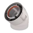 Coude 45° Rolux Sekurit gaz 80/125 mm Alu/PVC UBBINK 228501 photo du produit