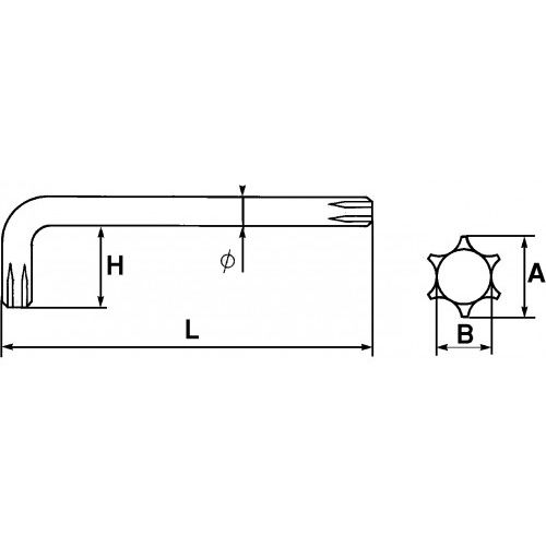 Clés mâles coudées Resistorx® 6 mm SAM OUTILLAGE 59-8 photo du produit Secondaire 1 L