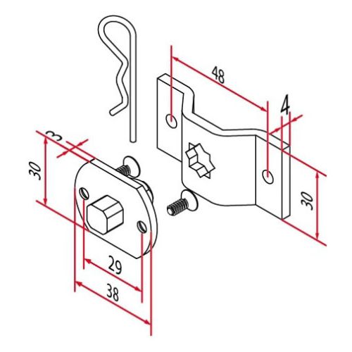 Kit support carré 10 mm oméga avec trous traversant diamètre 35 mm CHERUBINI A3506_0551 photo du produit Principale L