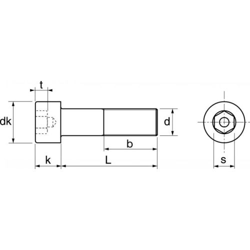 Vis à métaux cylindrique hexagonale creuse avec trou de guidage inox A2 DIN 6912 5X16 boîte de 200 ACTON 622195X16 photo du produit Secondaire 3 L