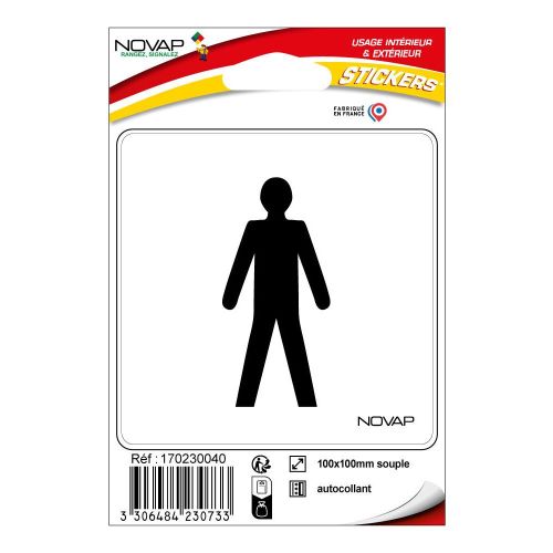 Plaque adh&eacute;sive ''Homme'' 10x10cm - NOVAP - 4230733 pas cher