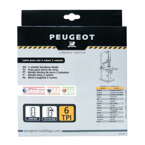 Lame de scie à ruban 2240 x 10mm 6 TPI - PEUGEOT OUTILLAGE - 802094 pas cher Secondaire 1 L