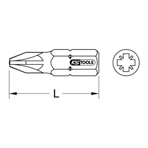 Embout de vissage Pozidriv® 30 mm 5/16'' PZ4 KS TOOLS 911.5124 photo du produit Secondaire 1 L