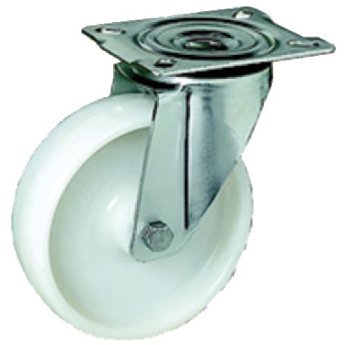 Roulette platine pivotante polypropyl&egrave;ne blanc 50 mm PRODIF SOMEC 22015 photo du produit Principale L