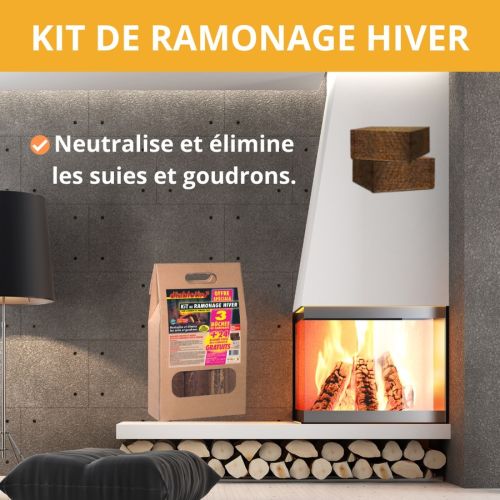 Kit de 3 bûches de ramonage 1,2 kg avec 24 cubes allume feu DIABLOTIN BUCH3 photo du produit Secondaire 2 L