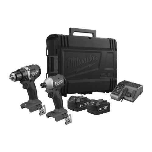 Pack 2 outils 18V M18 BLPCPP2B-502C (M18 BLDDRC + M18 BLIDRC) + 2 batteries 5Ah + chargeur + coffret - MILWAUKEE TOOL - 4933492837 pas cher